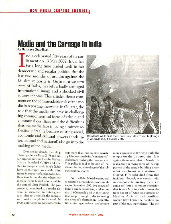 Cover of Media and the Carnage In India