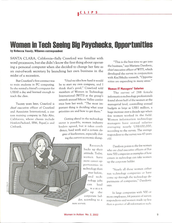 Cover of Women in Tech Seeing Big Paychecks, Opportunities