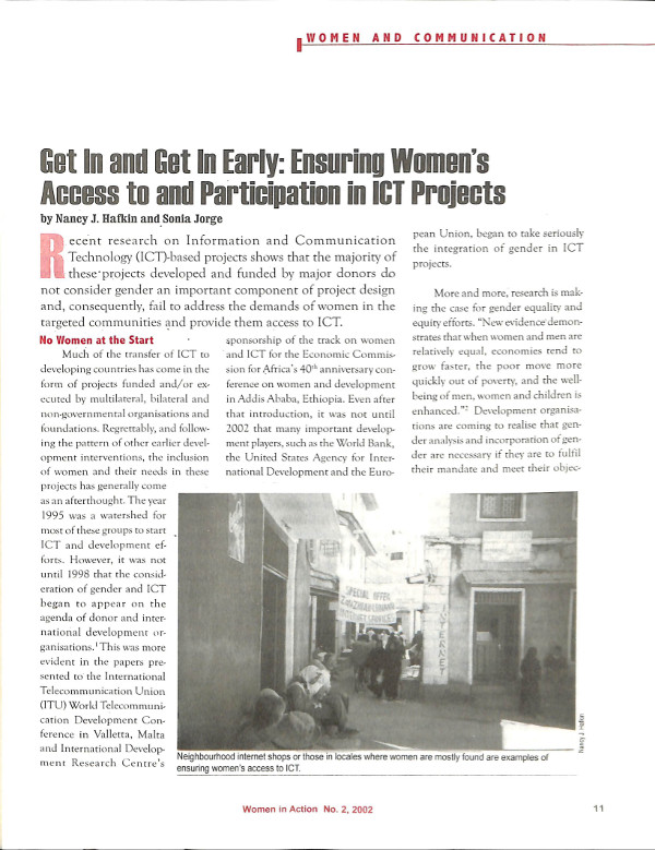 Cover of Get In and Get In Early: Ensuring Women's Access to and Participation in ICT Projects