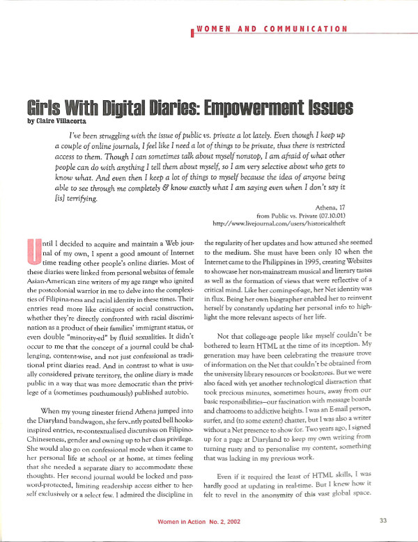 Cover of Girls With Digital Diaries: Empowerment Issues