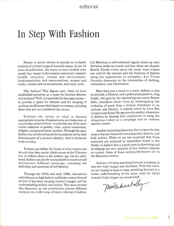 Cover of In Step With Fashion (editorial)