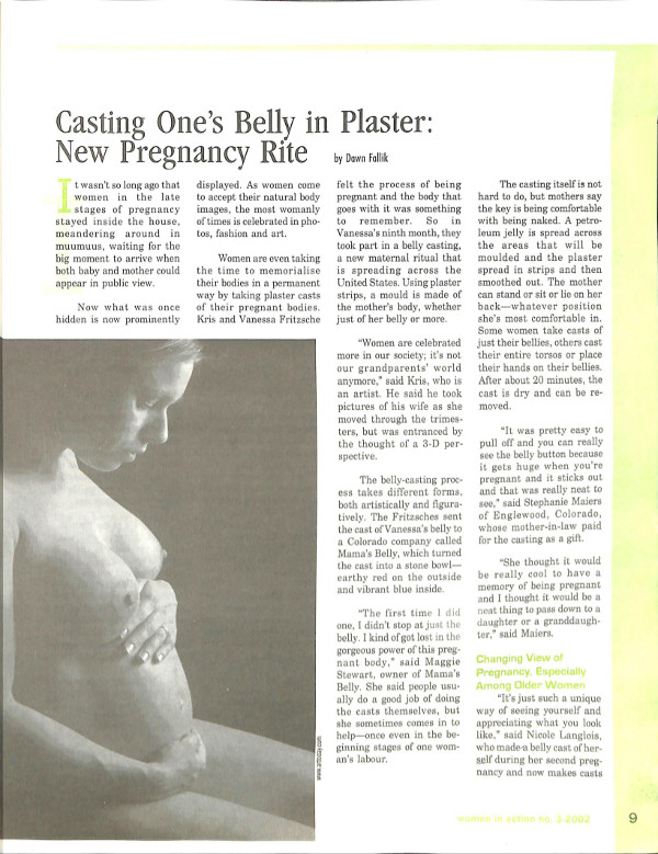 Cover of Casting One's Belly in Plaster: New Pregnancy Rite