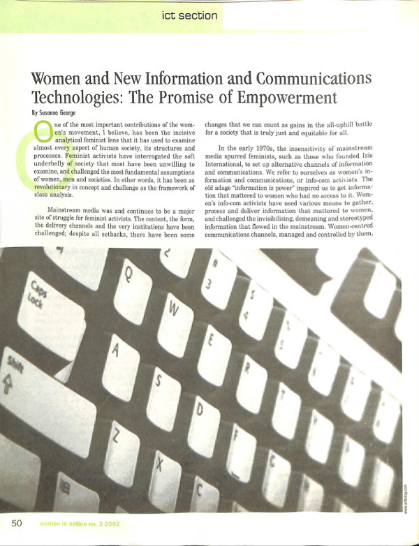 Cover of Women and new information and communication technologies: The promise of empowerment