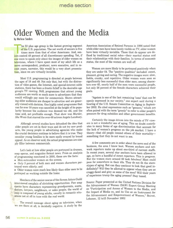 Cover of Older Women and the Media