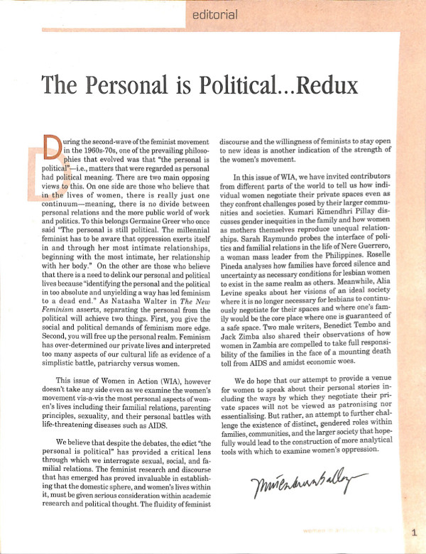 Cover of The Personal is Political...Redux