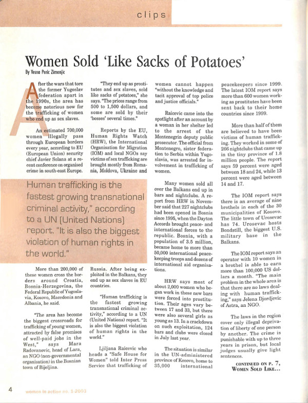 Cover of Women Sold 'Like Sacks of Potatoes'