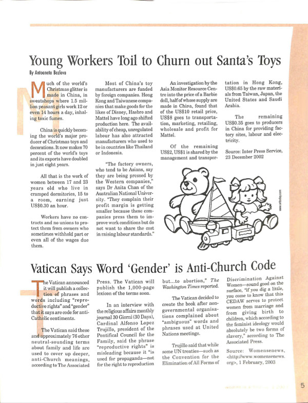 Cover of Young Workers Toil to Churn out Santa's Toys