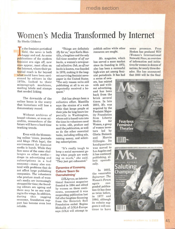 Cover of Women's Media Transformed by Internet