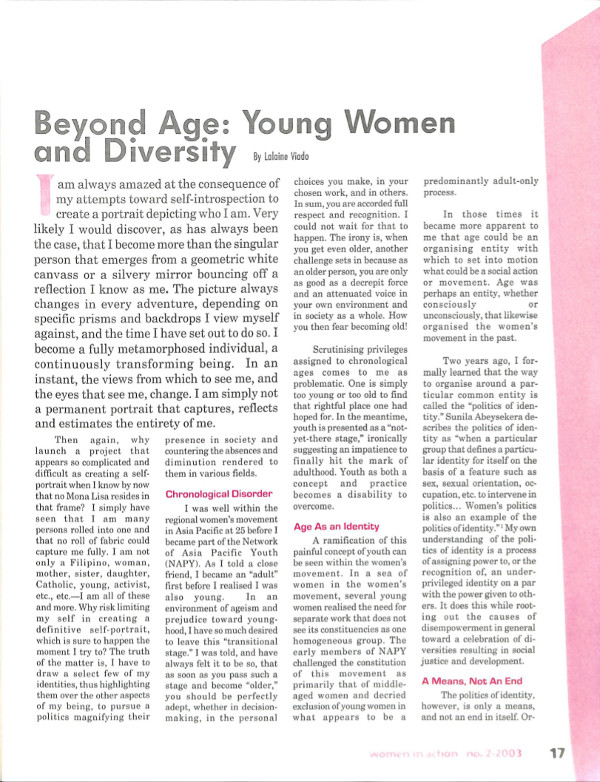 Cover of Beyond Age: Young Women and Diversity