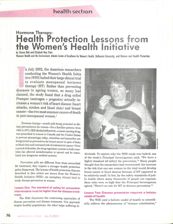 Cover of Hormone Therapy: Health Protection Lessons from the Women's Health Initiative