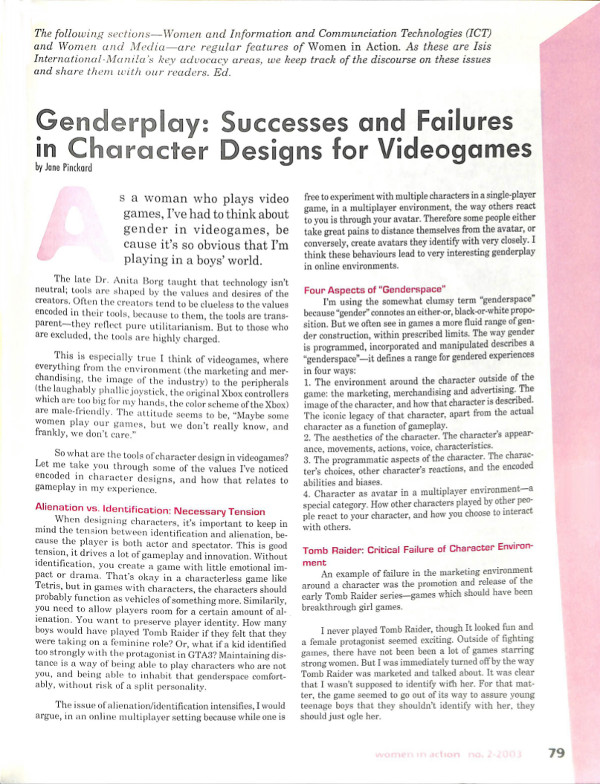 Cover of Genderplay: Successes and Failures in Character Designs for Videogames