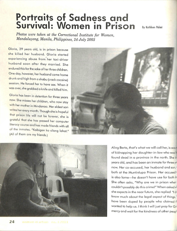 Cover of Portraits of Sadness and Survival: Women in Prison