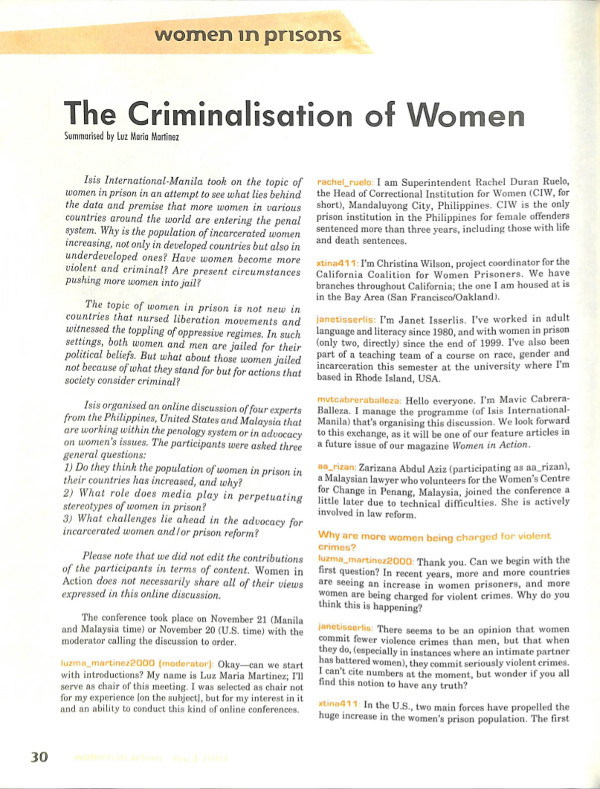 Cover of The Criminalisation of Women