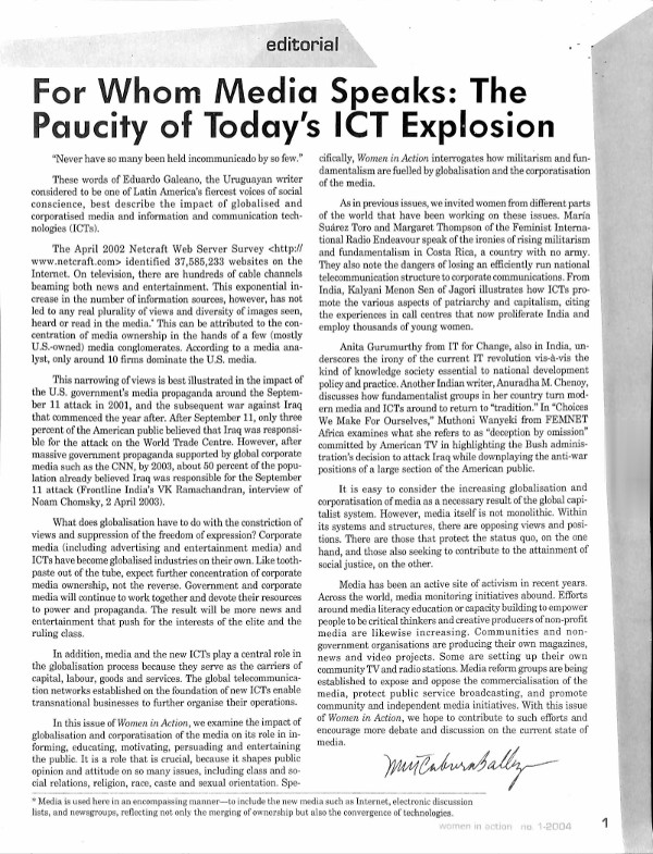 Cover of For Whom Media Speaks: The Paucity of Today's ICT Explosion (editorial)