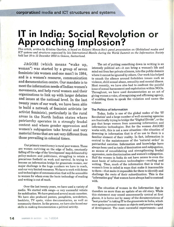 Cover of IT in India: Social Revolution or Approaching Implosion?