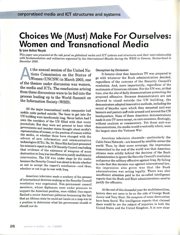 Cover of Choices We (Must) Make For Ourselves: Women and Transnational Media