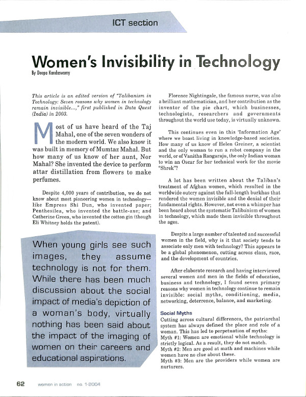 Cover of Women's Invisibility in Technology