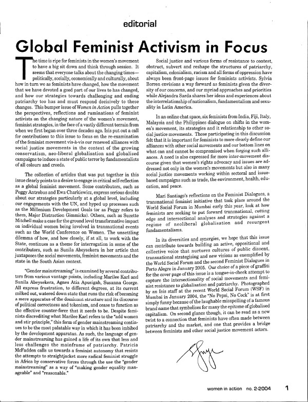 Cover of Global Feminist Activism in Focus (editorial)