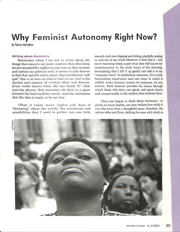 Cover of Why Feminist Autonomy Right Now?