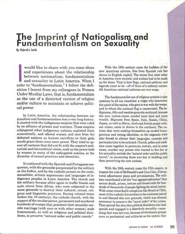 Cover of The Imprint of Nationalism, and Fundamentalism on Sexuality