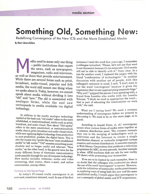 Cover of Something Old, Something New: Redefining Convergence of the New ICTs and the More Established Media