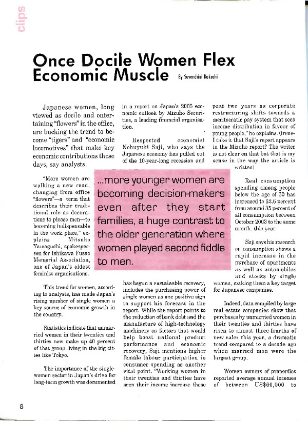 Cover of Once docile women flex economic muscle