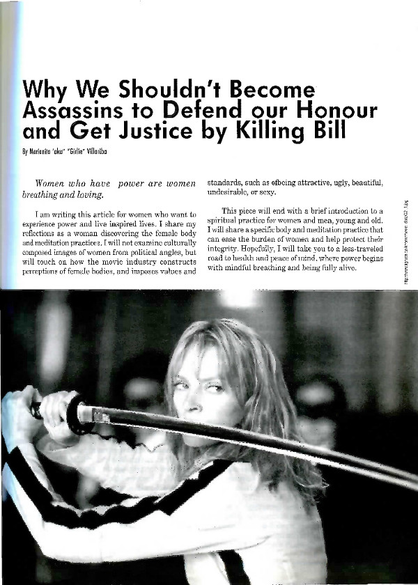 Cover of Why We Shouldn't Become Assassins to Defend our Honour and Get Justice by Killing Bill