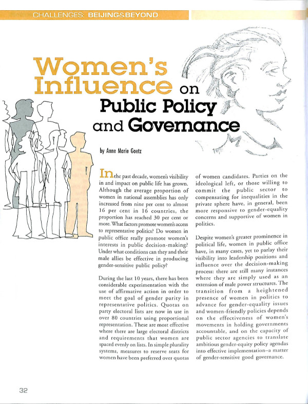 Cover of Women's Influence on Public Policy and Governance