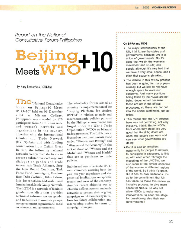 Cover of Beijing +10 Meets WTO