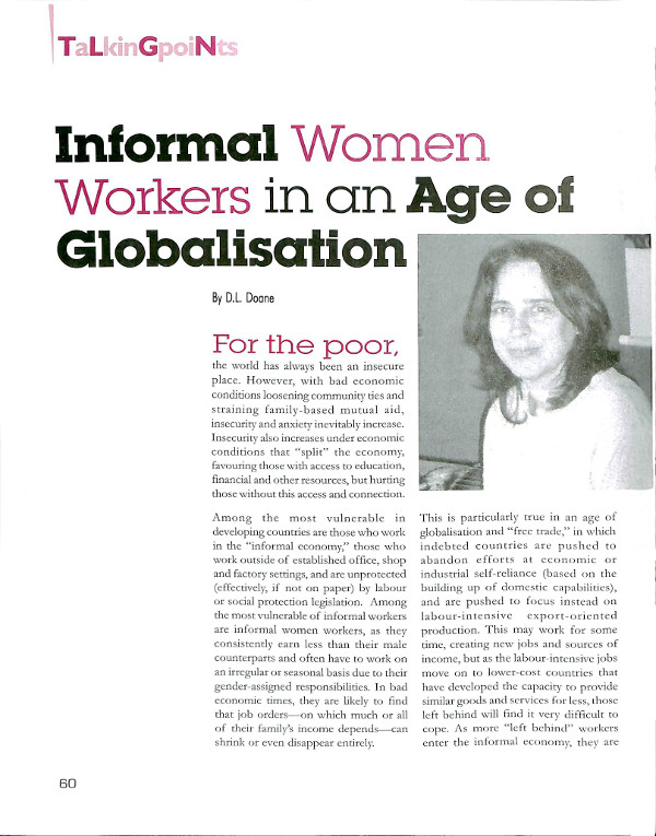 Cover of Informal Women Workers in an Age of Globalisation