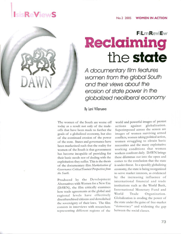 Cover of Film Review: Reclaiming the state