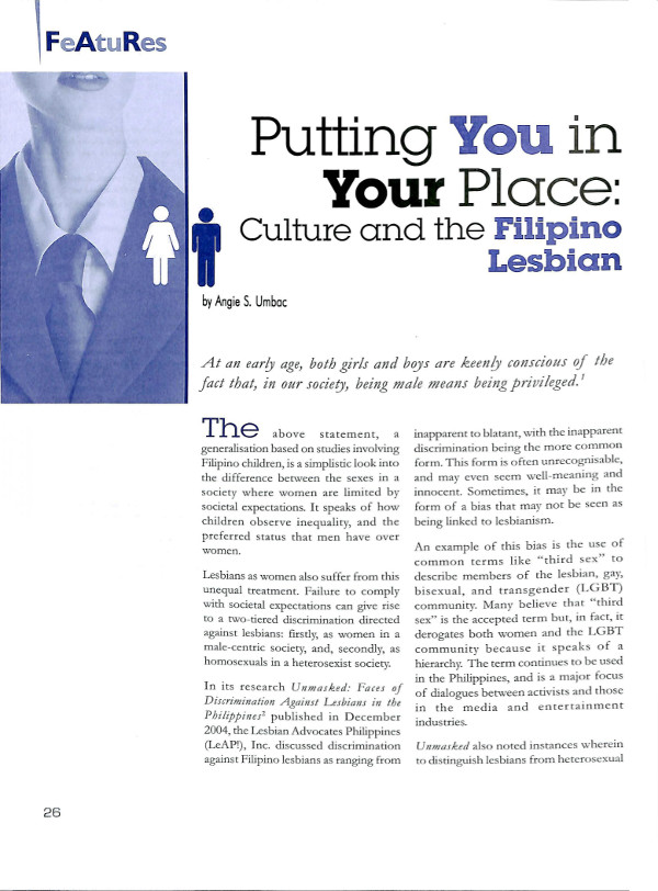 Cover of Putting You in Your Place: Culture and the Filipino Lesbian