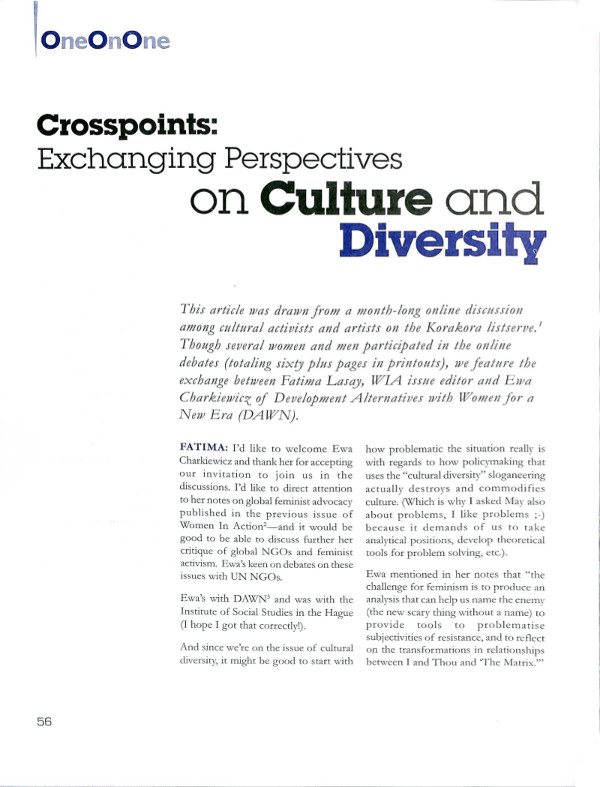 Cover of Crosspoints: Exchanging Perspectives on Culture and Diversity