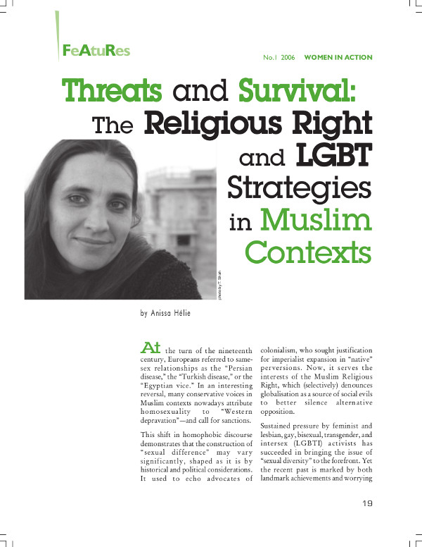 Cover of Threats and Survival: The Religious Right and LGBT Strategies in Muslim Contexts