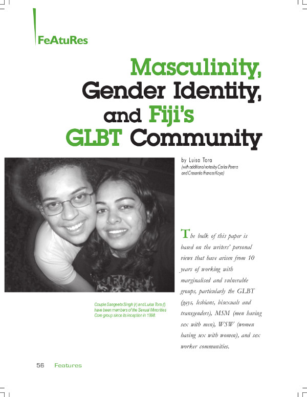 Cover of Masculinity, Gender Identity, and Fiji’s GLBT Community