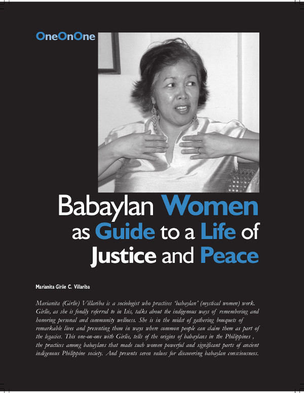 Cover of Babaylan Women as Guide to a Life of Justice and Peace