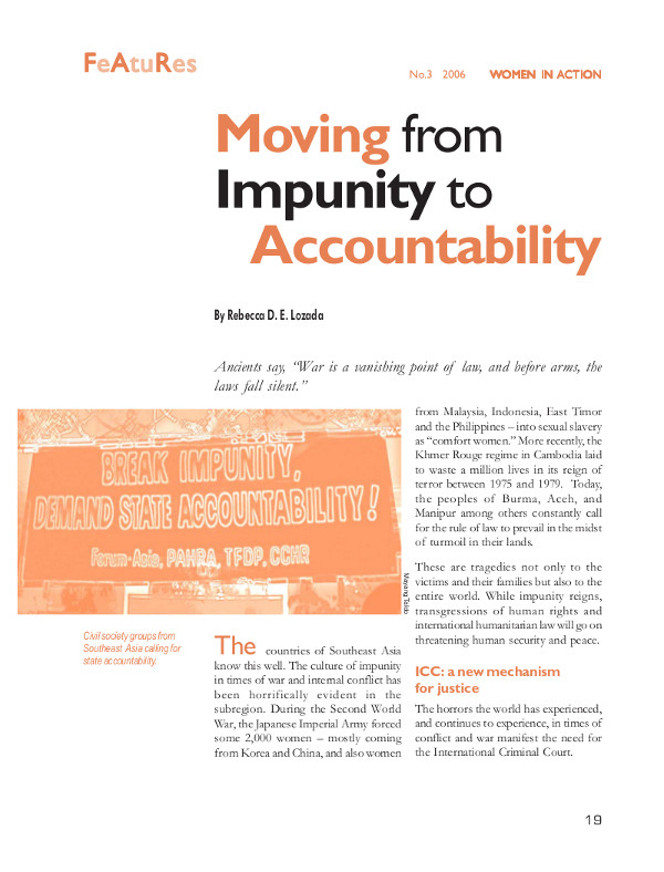 Cover of Moving from Impunity to Accountability