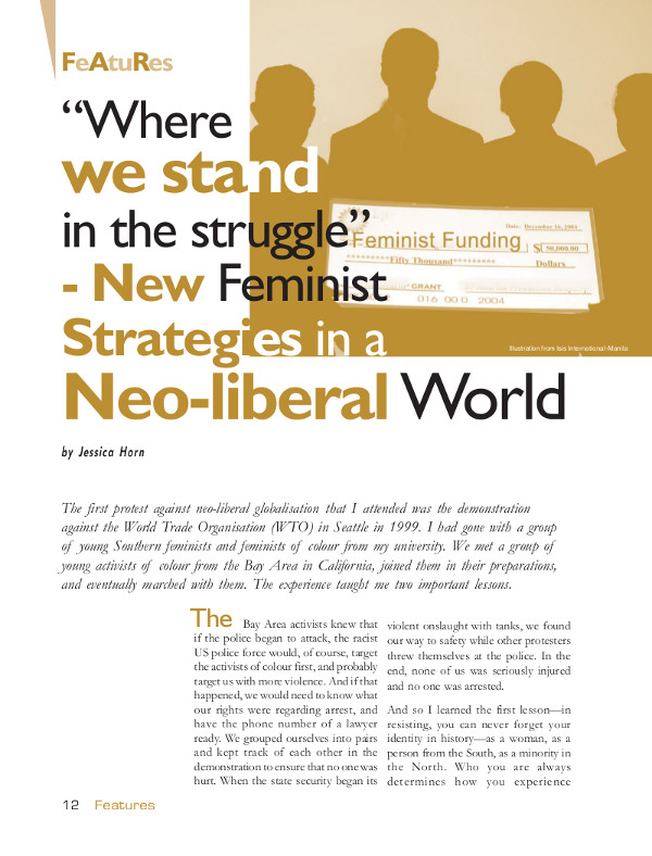 Cover of “Where we stand in the struggle” - New Feminist Strategies in a Neo-liberal World