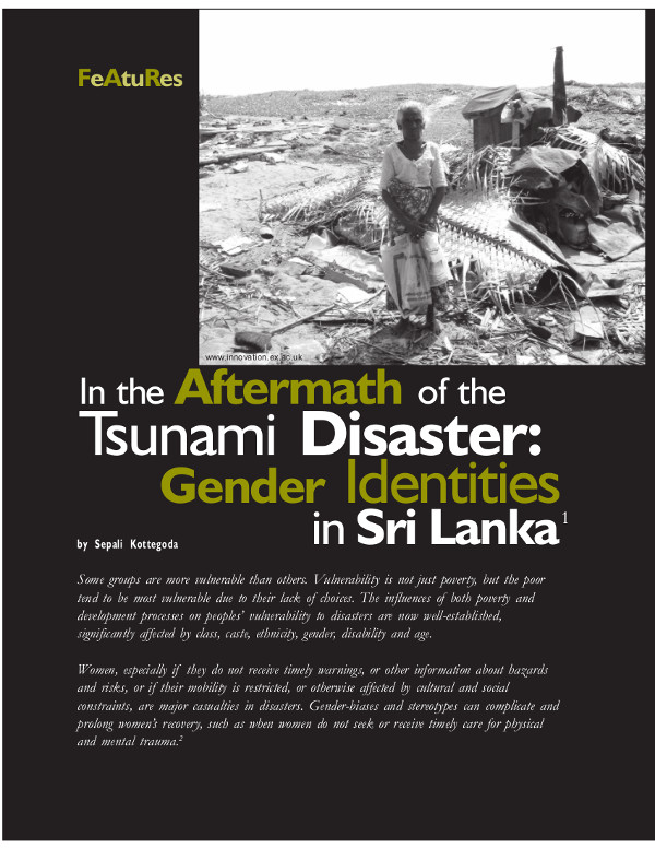 Cover of In the Aftermath of the Tsunami Disaster: In the Aftermath of the Gender Identities in Sri Lanka