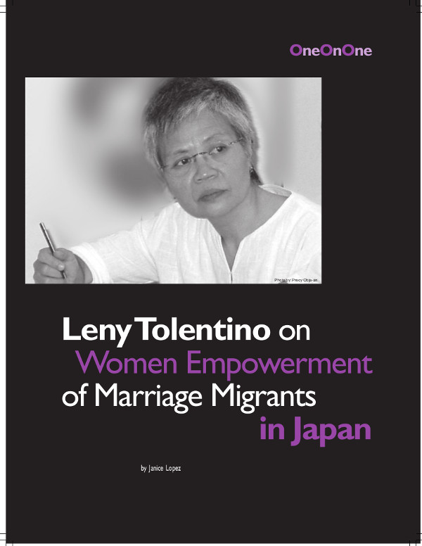 Cover of Leny Tolentino on Women Empowerment of Marriage Migrants in Japan