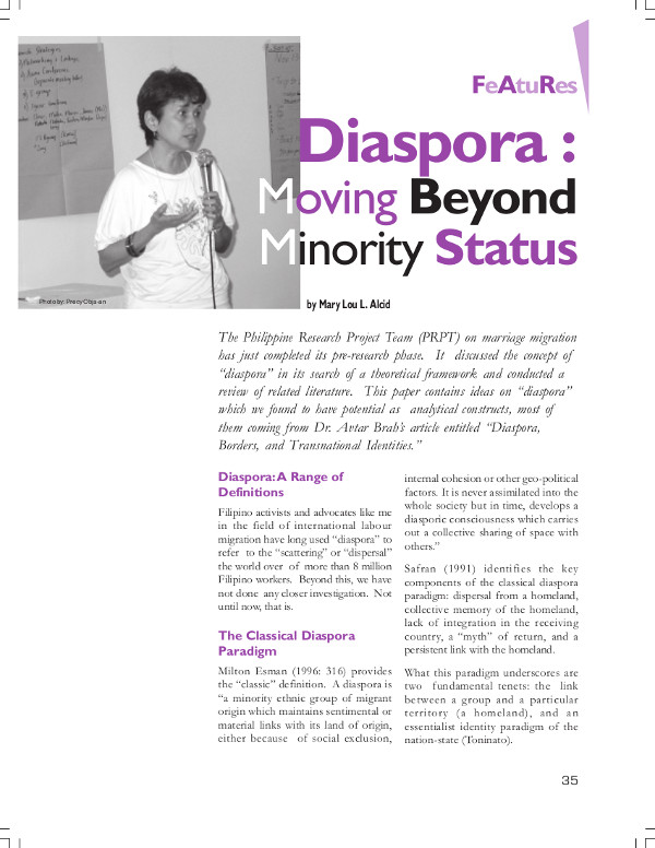 Cover of Diaspora: Moving Beyond Minority Status