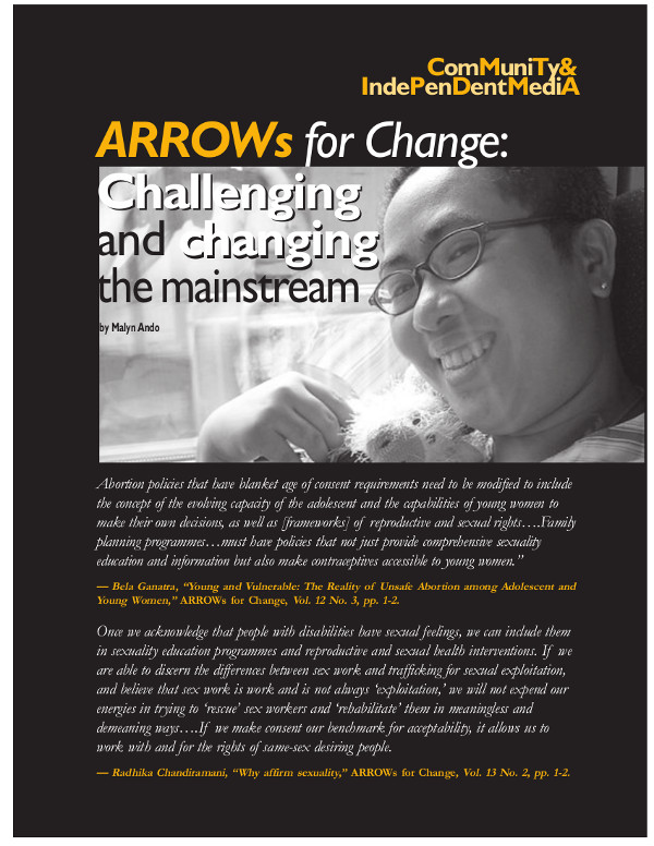 Cover of ARROWs for Change: Challenging and changing the mainstream