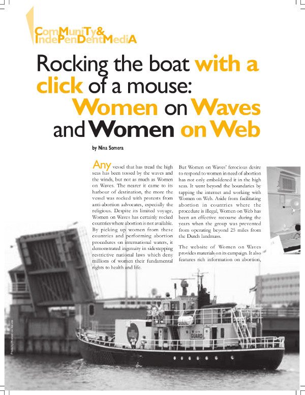 Cover of Rocking the boat with a click of a mouse: Women on Waves and Women on Web