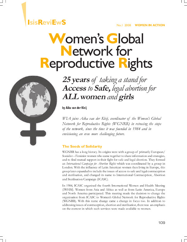 Cover of Women’s Global Network for Reproductive Rights