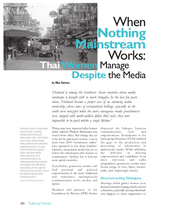 Cover of When Nothing Mainstream Works: Thai Women Manage Despite the Media