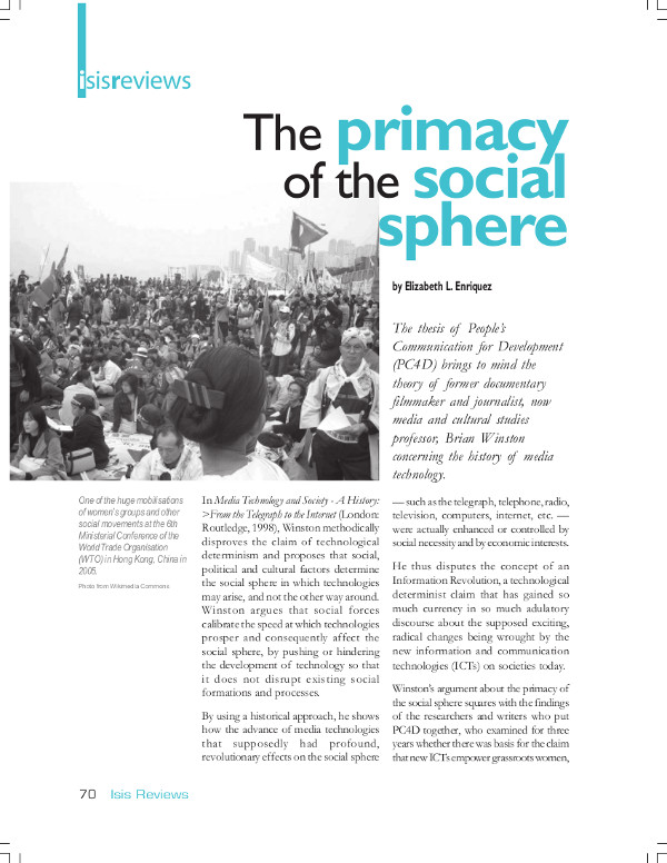 Cover of The primacy of the social sphere