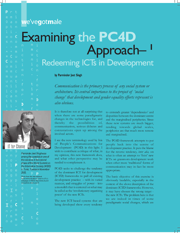 Cover of Examining the PC4D Approach–Redeeming ICTs in Development