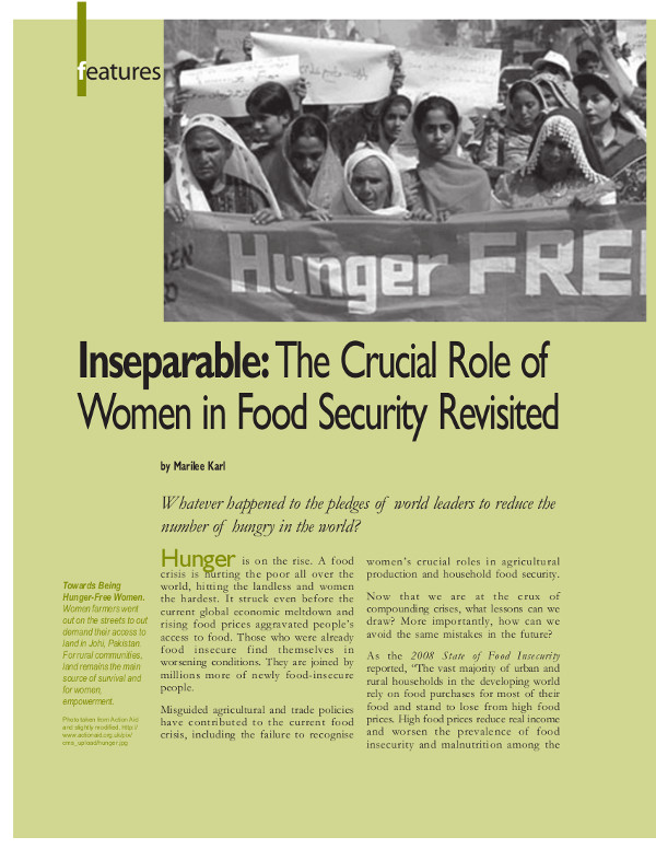 Cover of Inseparable: The Crucial Role of Women in Food Security Revisited