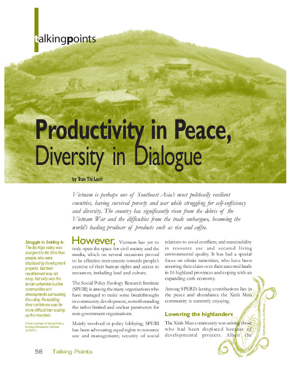 Cover of Productivity in Peace, Diversity in Dialogue