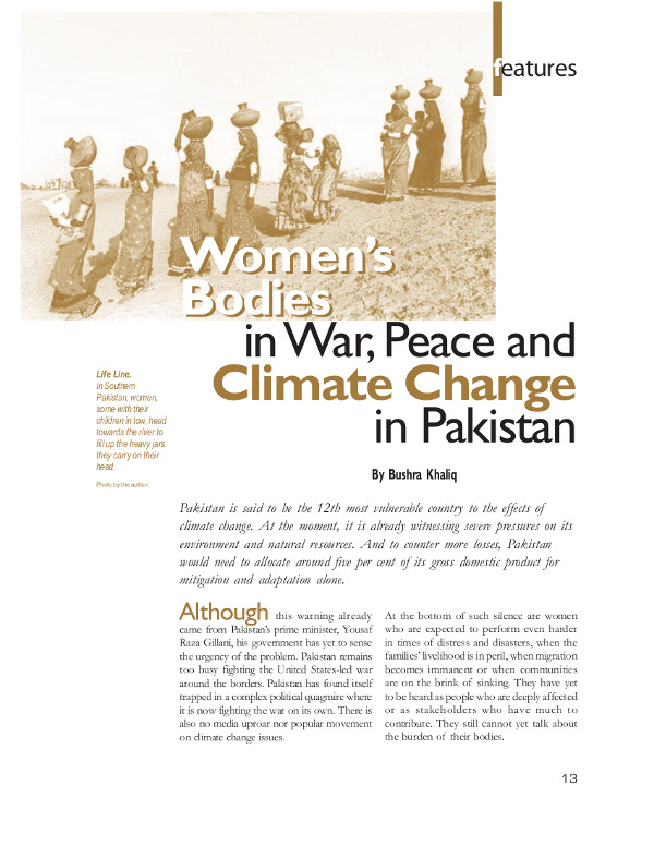 Cover of Women’s Bodies in War, Peace and Climate Change in Pakistan